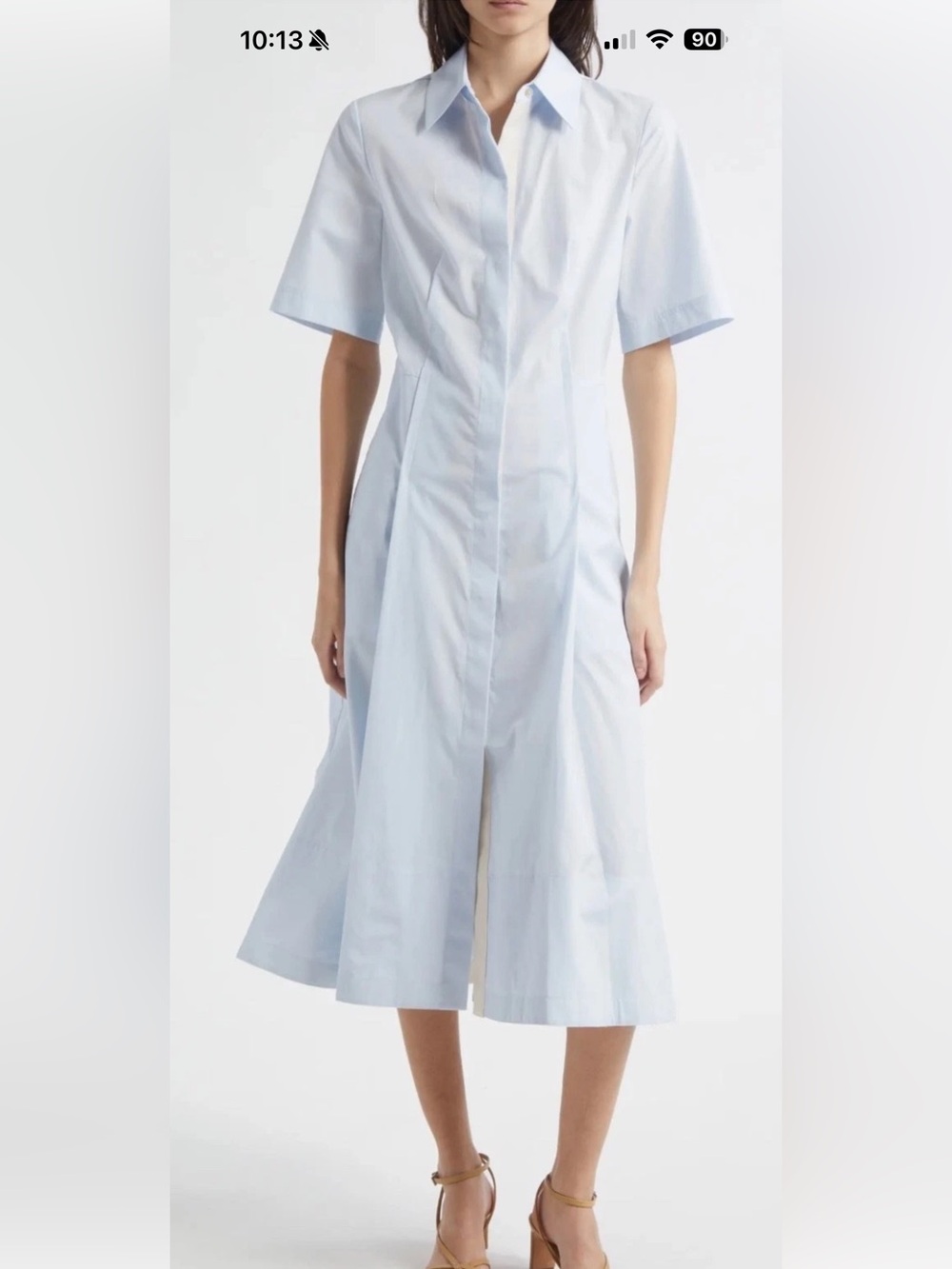 Vince Light Blue Shirt Midi Dress xs New